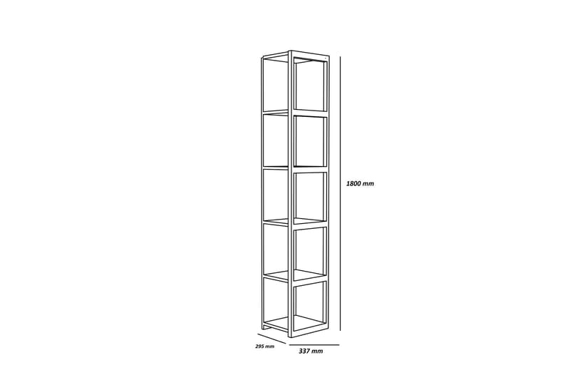 Bokhylle Dumö 34 cm - Svart|Hvit - Bokhylle