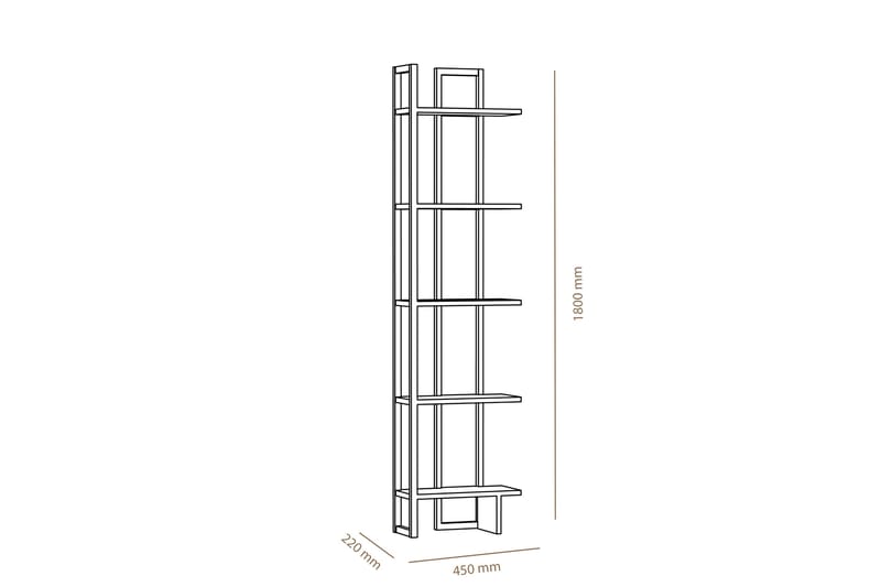 Bokhylle Dumö 45 cm - Brun|Hvit - Bokhylle