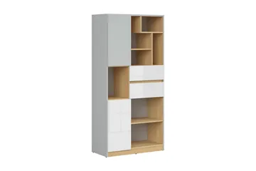 Bokhylle Hagelsrum 80 cm - Tre/natur|Hvit|Grå - Oppbevaring - Hylle - Bokhylle