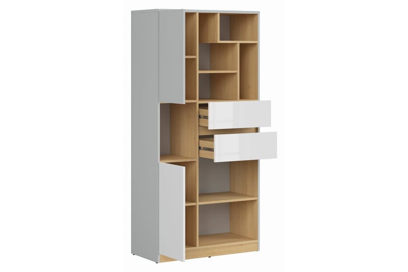 Bokhylle Hagelsrum 80 cm - Tre/natur|Hvit|Grå - Oppbevaring - Hylle - Bokhylle