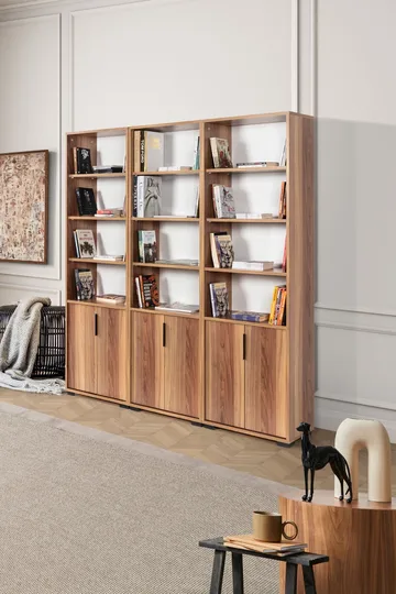 Bokhylle Hanah Home Evora Wide (180 x 187 x 30 cm) Valnøtt - Valnøtt - Oppbevaring - Hylle - Bokhylle