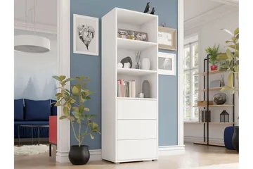 Bokhylle - Hvit - Oppbevaring - Hylle - Bokhylle