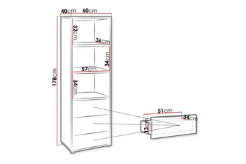 Bokhylle - Hvit - Oppbevaring - Hylle - Bokhylle