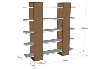 Bokhylle Naidaj - Oppbevaring - Hylle - Bokhylle
