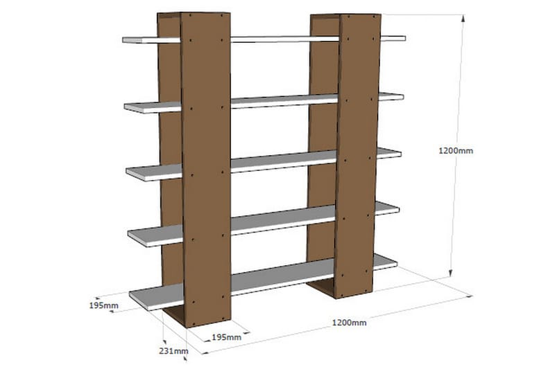Bokhylle Naidaj - Oppbevaring - Hylle - Bokhylle