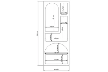 Bokhylle Najrana 60 cm - Hvit - Oppbevaring - Hylle - Bokhylle