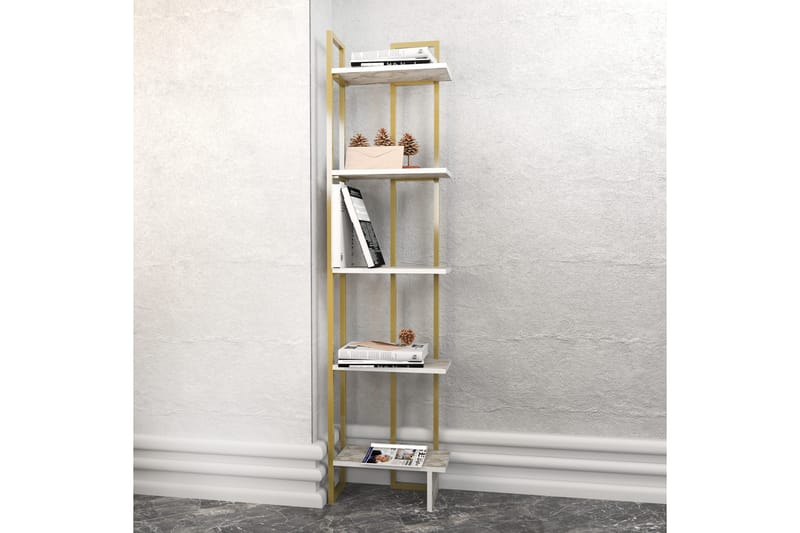 Bokhylle Urgby 45,2x180 cm - Hvit - Oppbevaring - Hylle - Bokhylle