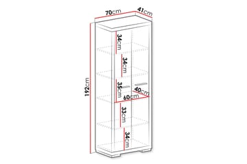 Bokhylle Vegas 70x40,5x192 cm - Oppbevaring - Hylle - Bokhylle