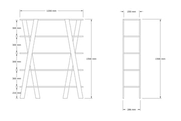 Bokhylle Zakkum 120x150 cm - Svart - Oppbevaring - Hylle - Bokhylle