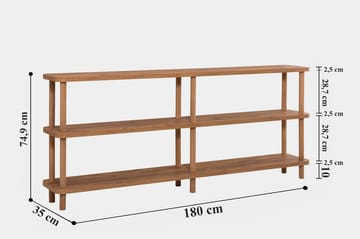 Bokhylle Zakkum 180x74,9 cm - Furu - Oppbevaring - Hylle - Bokhylle