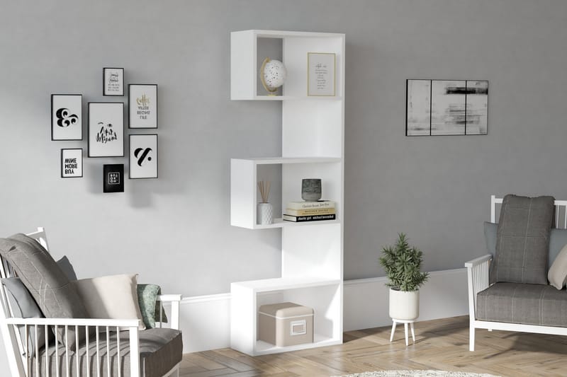 Bokhylle Zakkum 52x150 cm - Hvit - Oppbevaring - Hylle - Bokhylle