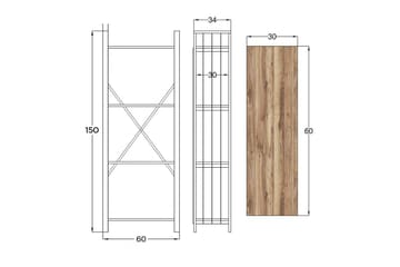 Bokhylle Zakkum 60x150 cm - Svart - Oppbevaring - Hylle - Bokhylle