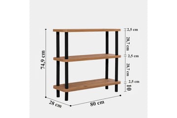 Bokhylle Zakkum 80x75 cm - Svart - Oppbevaring - Hylle - Bokhylle
