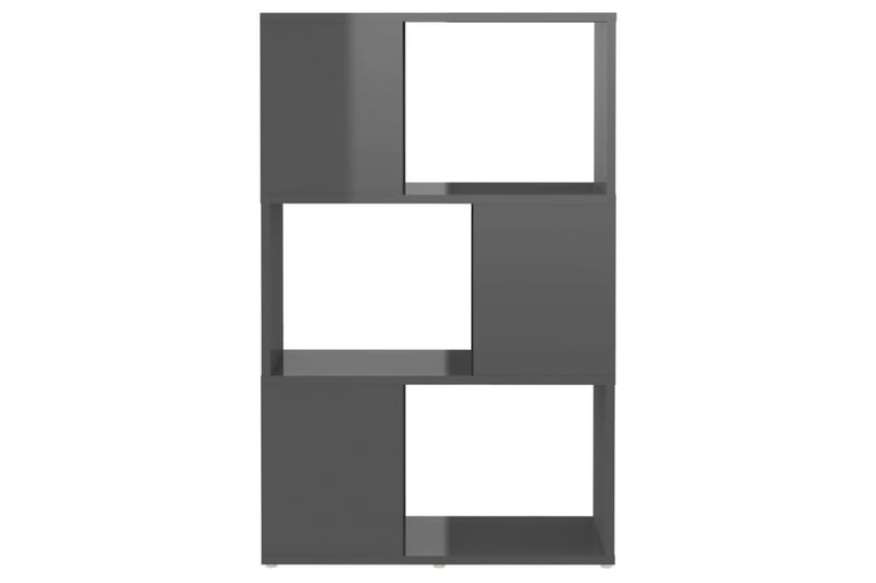 Bokhylle/Romdeler høyglans grå 60x24x94 cm sponplate - Grå - Bokhylle
