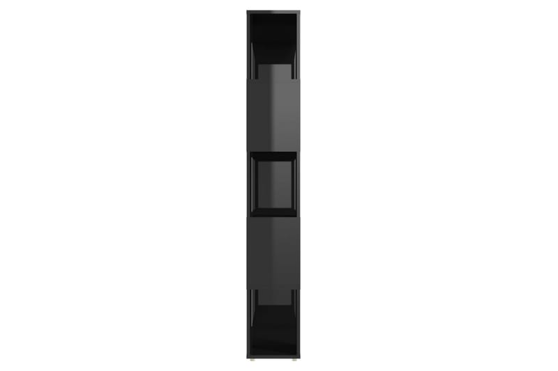 Bokhylle/romdeler høyglans svart 80x24x155 cm sponplate - Svart - Bokhylle