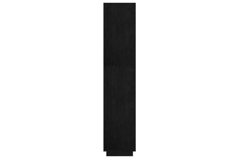 Bokhylle/romdeler svart 60x35x167 cm heltre furu - Svart - Bokhylle