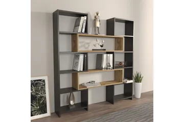 Bokhylle Bravelle Svart / Eik - Beige/Svart - Oppbevaring - Hylle - Bokhylle