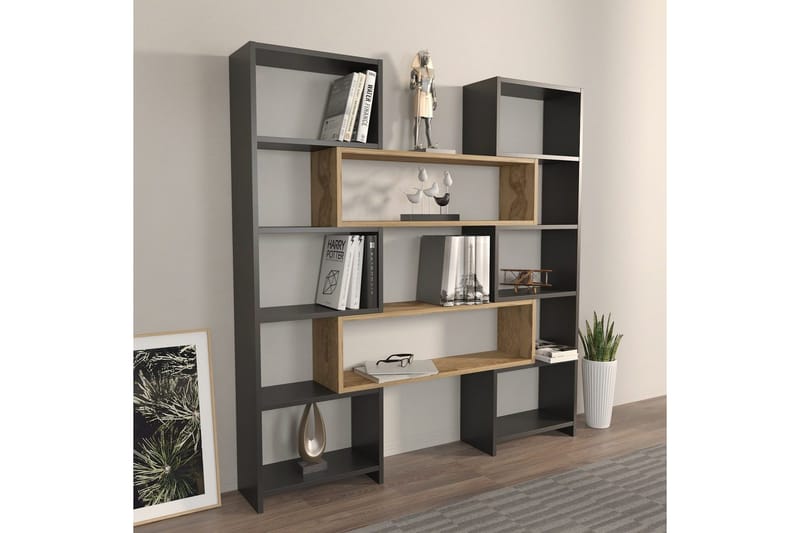 Bokhylle Bravelle Svart / Eik - Beige/Svart - Oppbevaring - Hylle - Bokhylle