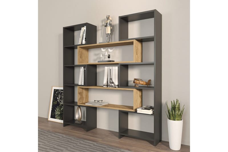 Bokhylle Bravelle Svart / Eik - Beige/Svart - Oppbevaring - Hylle - Bokhylle