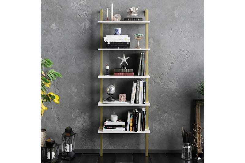 Brinkelid Bokhylle - Hvit/Marmor - Oppbevaring - Hylle - Stigehylle & trappehylle