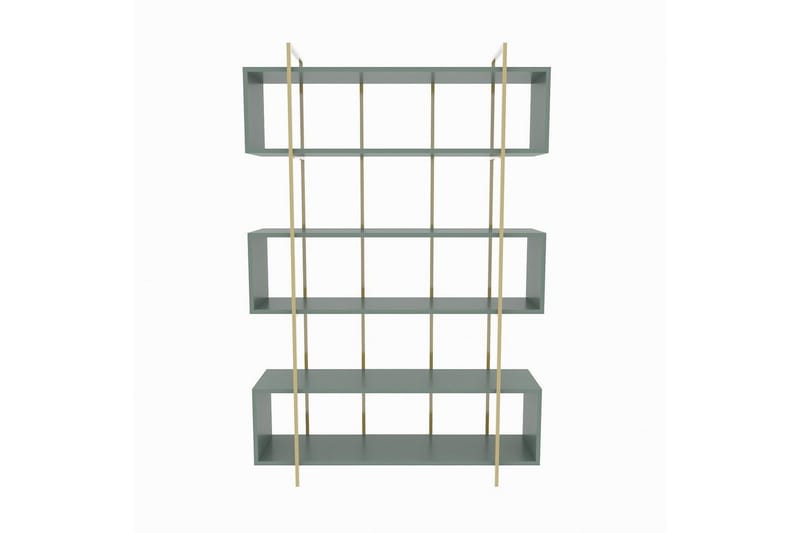 Bokhylle Bruti Grønn / Gull, Grønn / Gull