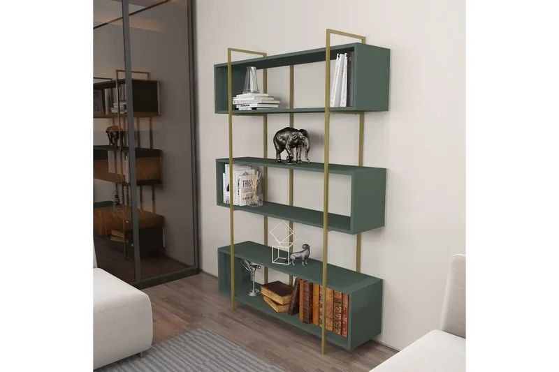 Bokhylle Bruti Grønn / Gull - Grønn / Gull - Oppbevaring - Hylle - Bokhylle