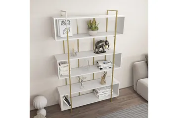 Bokhylle Bruti Hvit / Gull - Hvit / Gull - Oppbevaring - Hylle - Bokhylle
