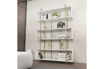 Bokhylle Bruti Hvit / Gull - Hvit / Gull - Oppbevaring - Hylle - Bokhylle