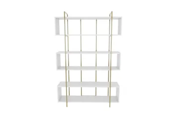 Bokhylle Bruti Hvit / Gull - Hvit / Gull - Oppbevaring - Hylle - Bokhylle