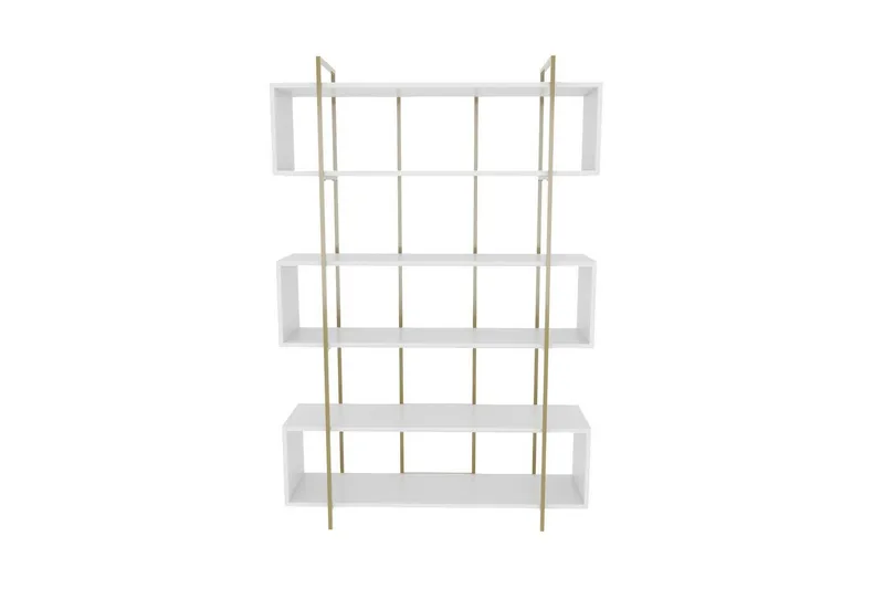 Bokhylle Bruti Hvit / Gull - Hvit / Gull - Oppbevaring - Hylle - Bokhylle
