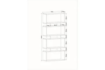 Burrells bokhylle 72x25 cm - Antrasitt - Oppbevaring - Hylle - Bokhylle