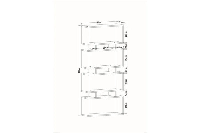 Burrells Bokhylle 72x25 cm - Hvit - Oppbevaring - Hylle - Bokhylle