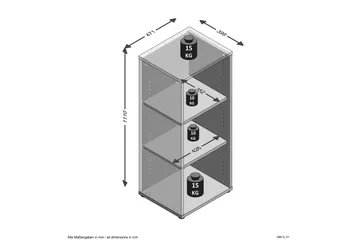 Calvia Hylle 47 cm - Hvit - Oppbevaring - Hylle - Bokhylle