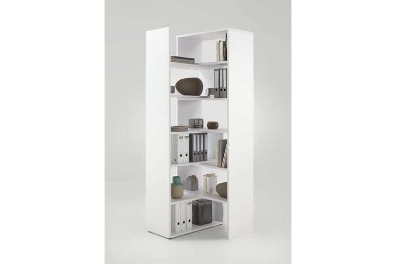 Calvia Uttrekkbar Bokhylle 84,2 cm i Malt Tre - Hvit - Oppbevaring - Hylle - Bokhylle
