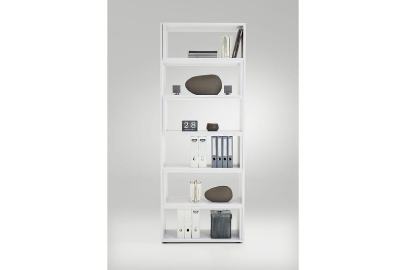 Calvia Uttrekkbar Bokhylle 84,2 cm i Malt Tre - Hvit - Oppbevaring - Hylle - Bokhylle