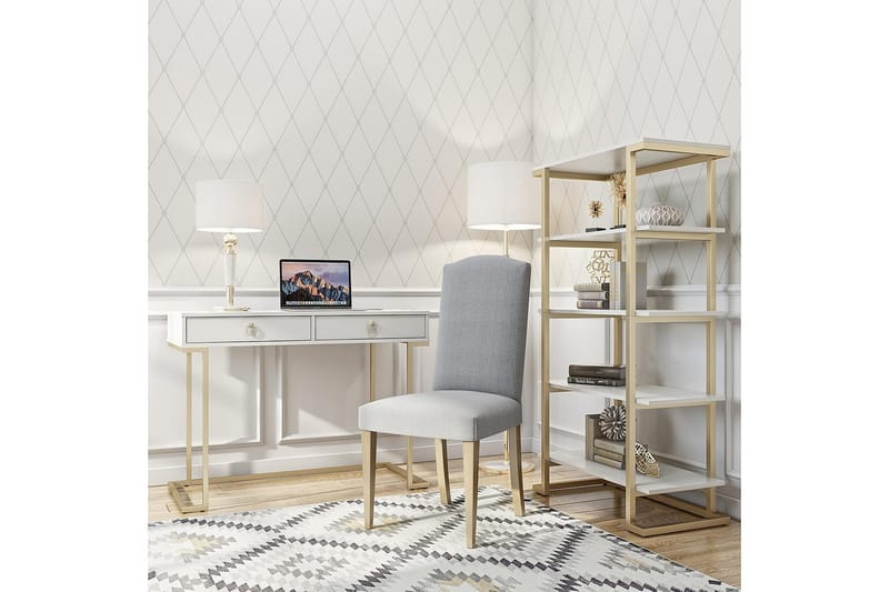 Camila Bokhylle 76x40 cm Hvit - CosmoLiving - Oppbevaring - Hylle - Bokhylle