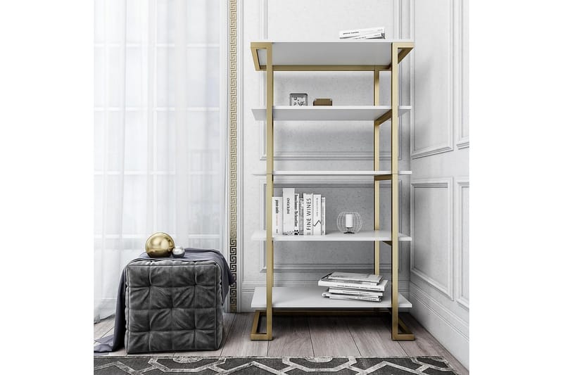 Camila Bokhylle 76x40 cm Hvit - CosmoLiving - Oppbevaring - Hylle - Bokhylle