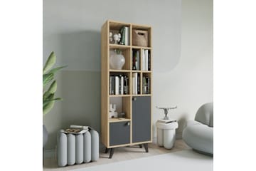 Casabetania Bokhylle 30x60 cm - Antrasitt/Natur - Oppbevaring - Hylle - Bokhylle