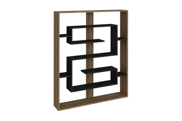 Caulside Bokhylle 120 cm - Valnøtt|Svart - Oppbevaring - Hylle - Bokhylle