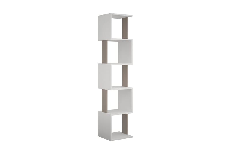 Chiranda Bokhylle 35 cm i Lyst Tre, Hvit|Brun