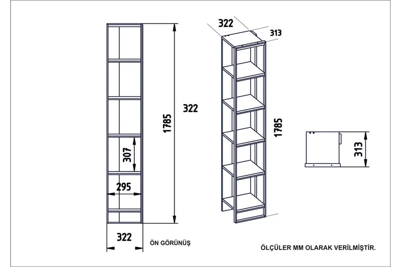 Cofield Bokhylle 32 cm - Gull|Svart - Oppbevaring - Hylle - Bokhylle