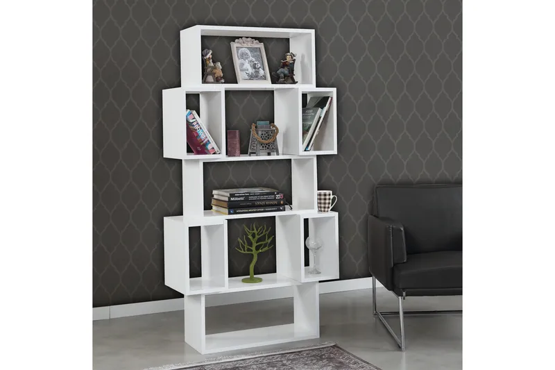 Comfortale Bokhylle 84 cm i Malt Tre - Hvit - Oppbevaring - Hylle - Bokhylle
