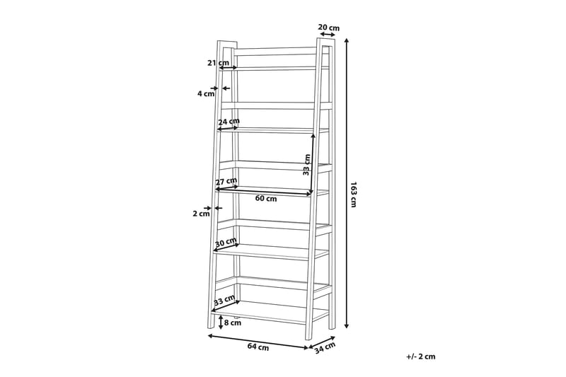 Croydon Bokhylle 64 cm i Tre med Metallramme - Lysebrun - Oppbevaring - Hylle - Bokhylle