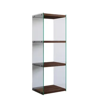 Dalshult Bokhylle 40 cm i Glass med Trehylle - Gjennomsiktig - Oppbevaring - Hylle - Bokhylle