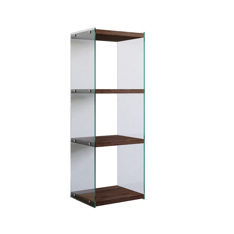Dalshult Bokhylle 40 cm i Glass med Trehylle - Gjennomsiktig - Oppbevaring - Hylle - Bokhylle