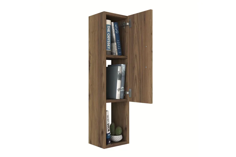 Dannderic Bokhylle 19x22 cm - Valnøtt/Sølv - Oppbevaring - Hylle - Bokhylle