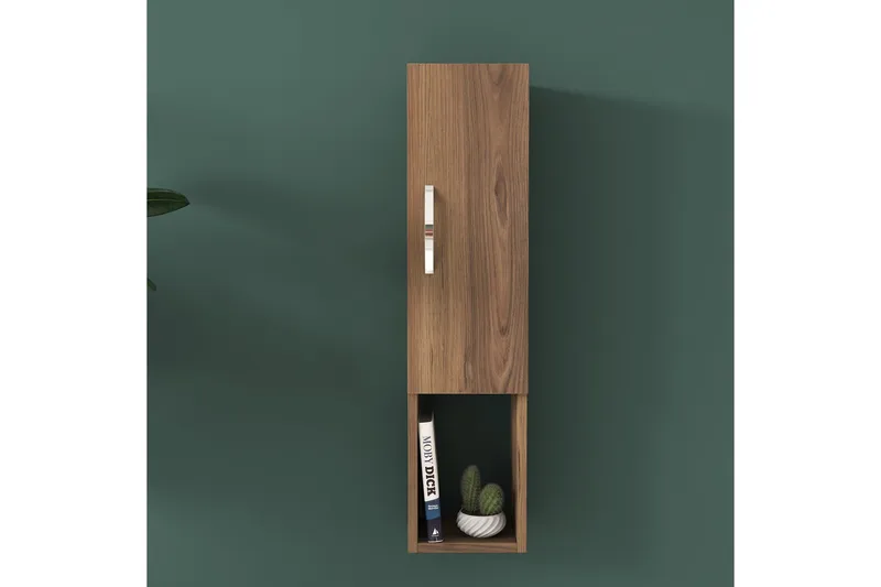 Dannderic Bokhylle 19x22 cm - Valnøtt/Sølv - Oppbevaring - Hylle - Bokhylle