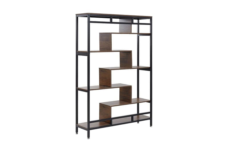 Daven Bokhylle 115 cm i Tre med Metallstativ, Brun