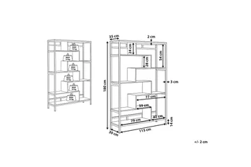 Daven Bokhylle 115 cm i Tre med Metallstativ - Brun - Oppbevaring - Hylle - Bokhylle