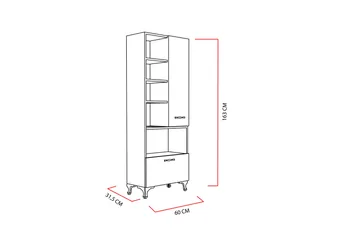 Decorotika Bokhylle 60 cm i Malt Tre - Hvit - Oppbevaring - Hylle - Bokhylle